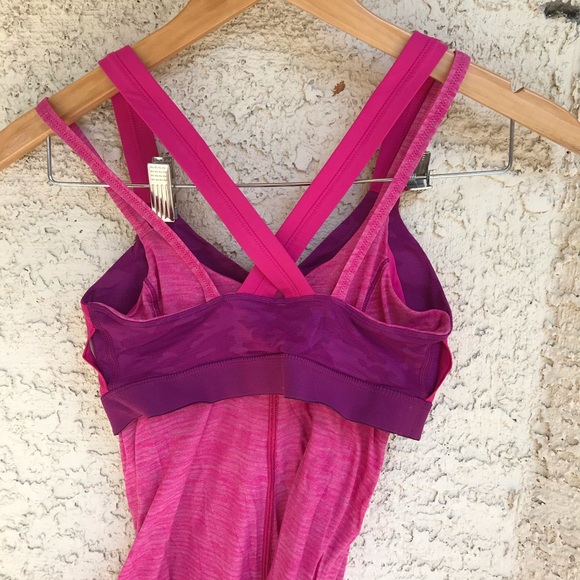 Pink lululemon strappy bra tank top - Picture 7 of 8